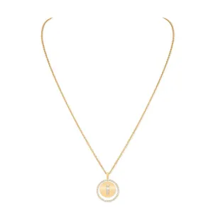 0.33ctw Yellow Gold Diamond Medallion Pendant Necklace