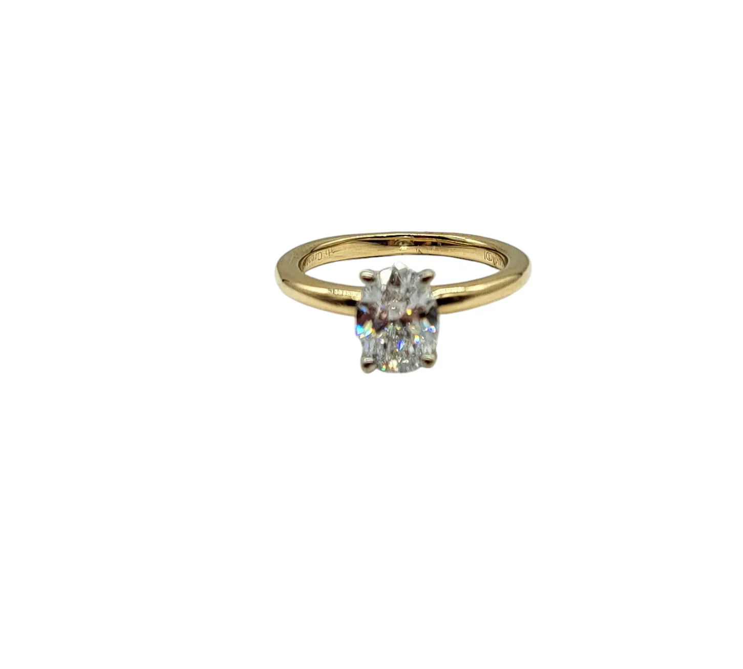 1.02 Carat Lab Grown Oval Diamond Engagement Ring