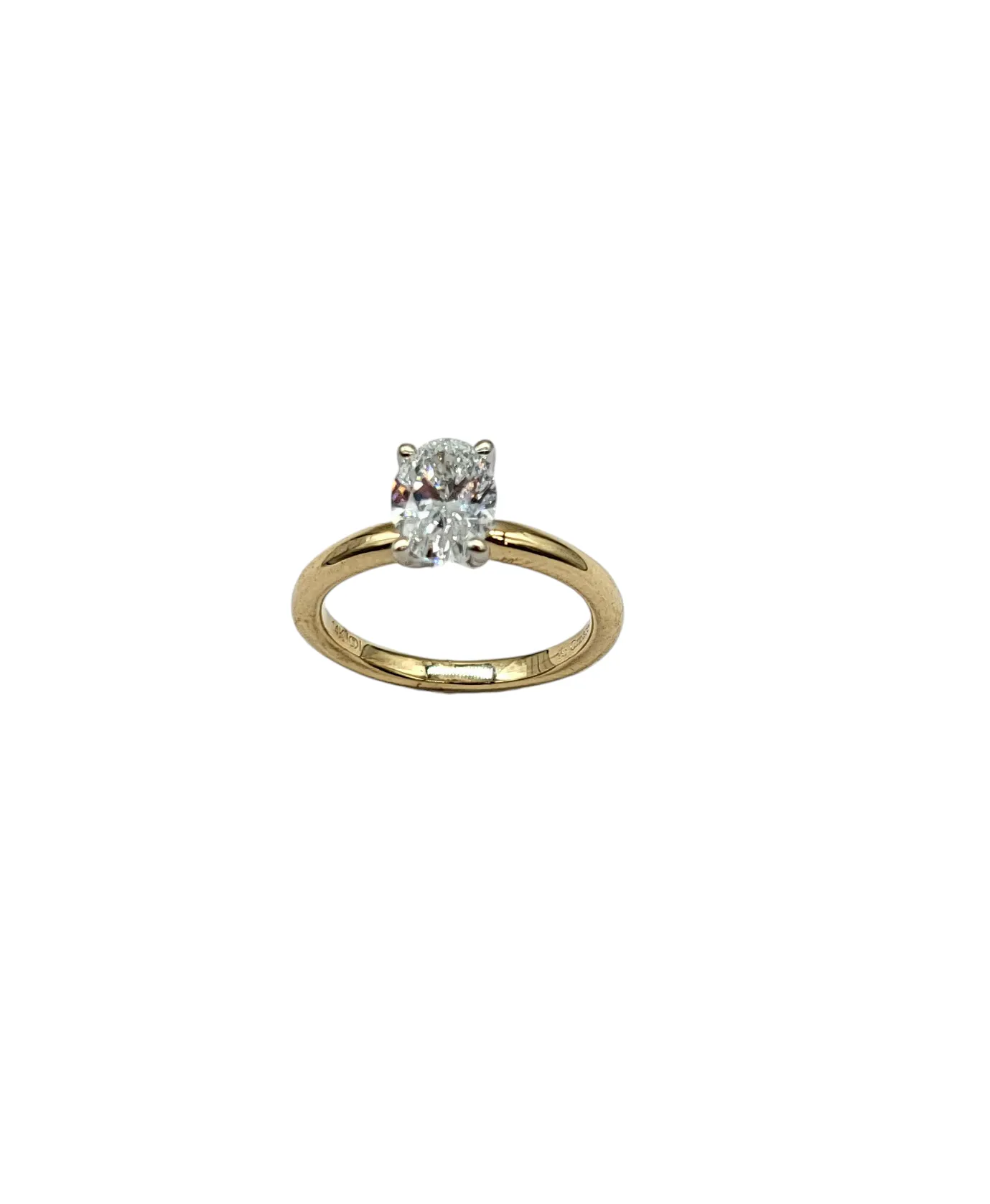 1.02 Carat Lab Grown Oval Diamond Engagement Ring