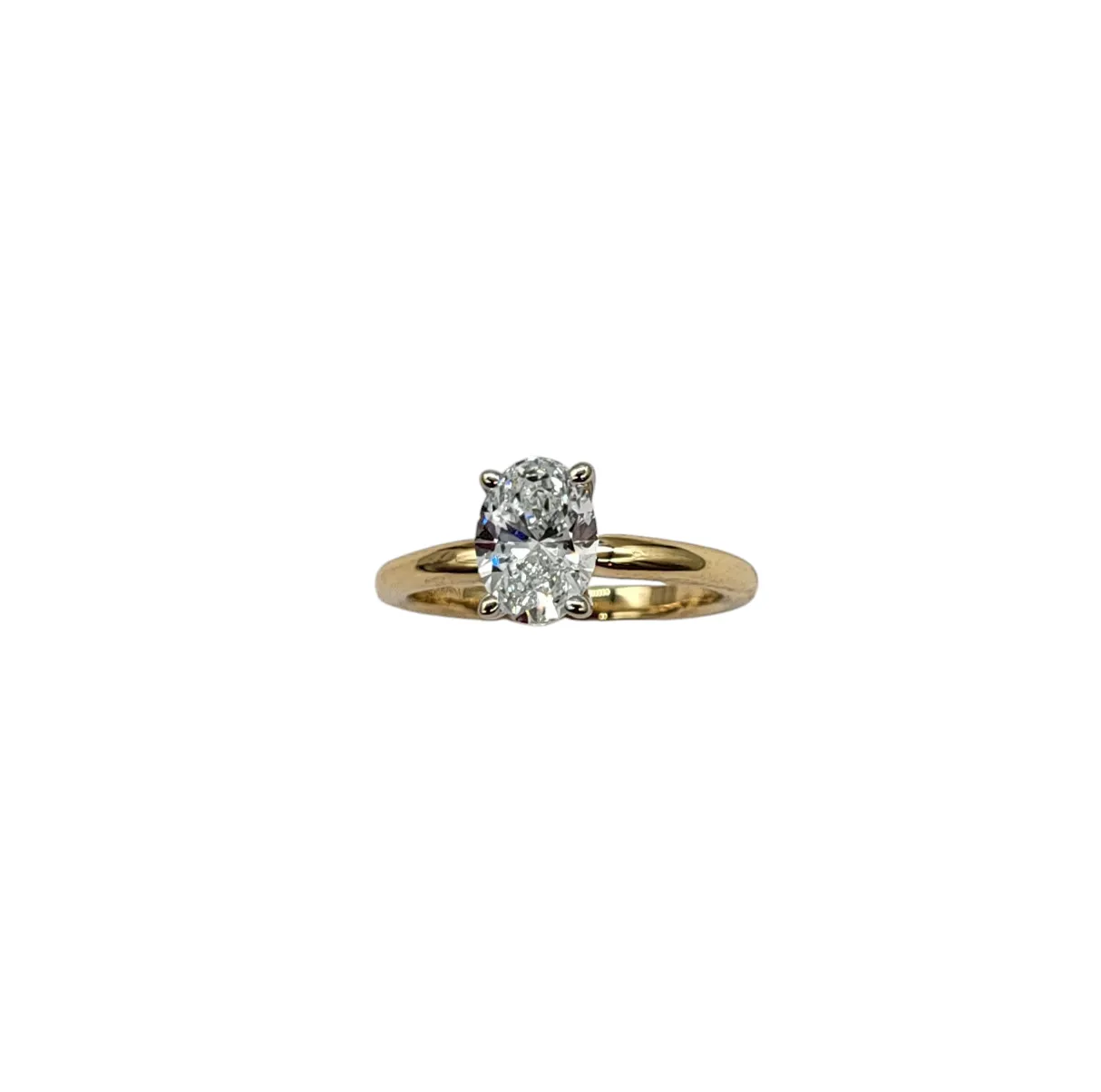 1.02 Carat Lab Grown Oval Diamond Engagement Ring