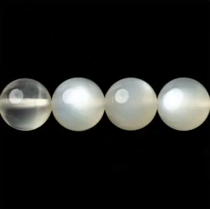 10mm Ceylon Off White Moonstone Plain Rounds 16 inch 41 beads AA