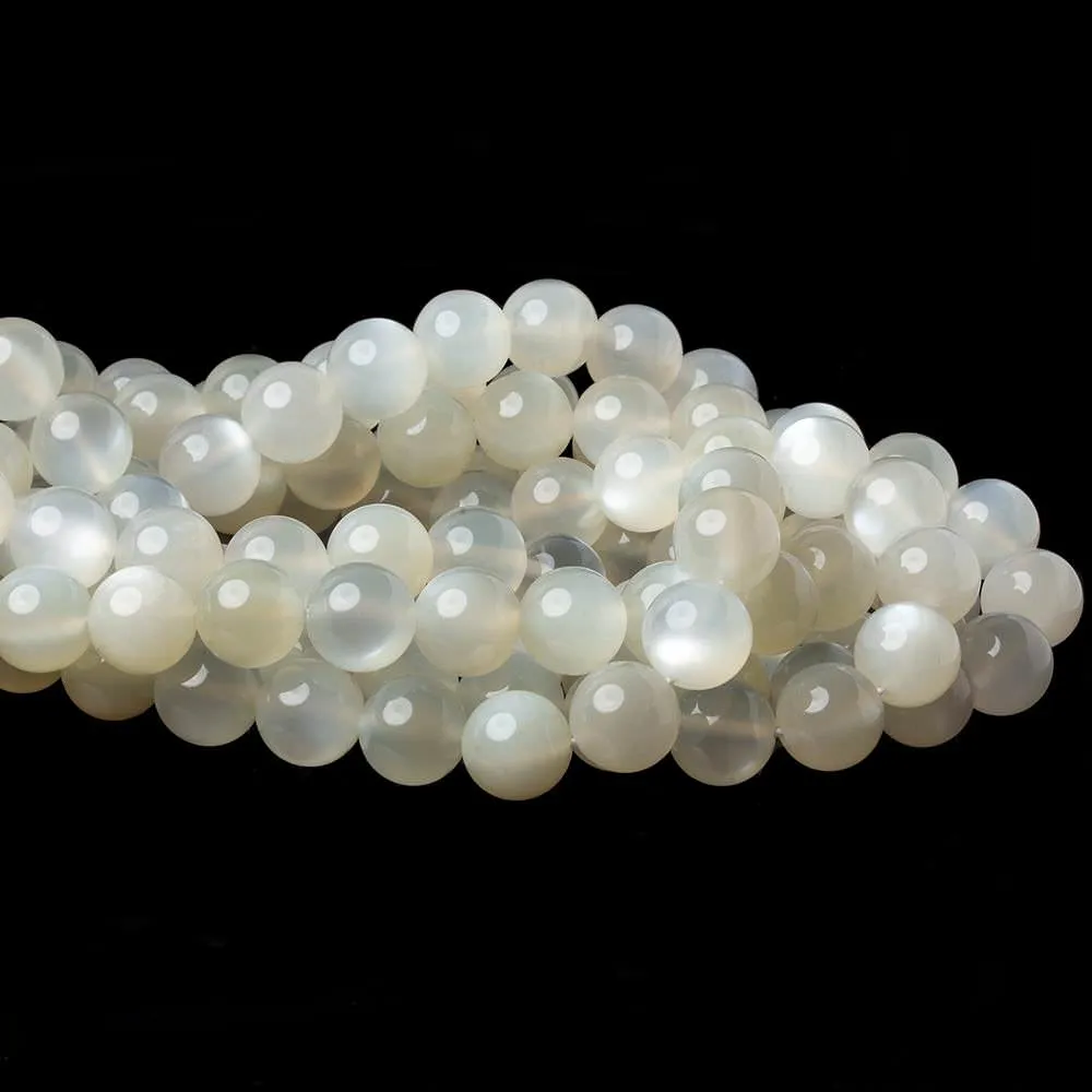 10mm Ceylon Off White Moonstone Plain Rounds 16 inch 41 beads AA