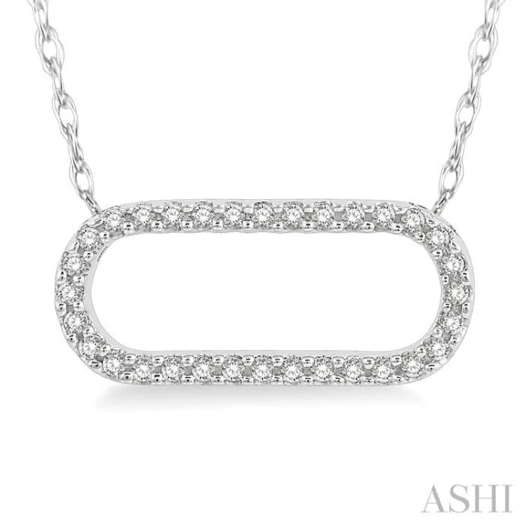 1/10 Ctw Round Cut Diamond Paper Clip Necklace in 14K White Gold