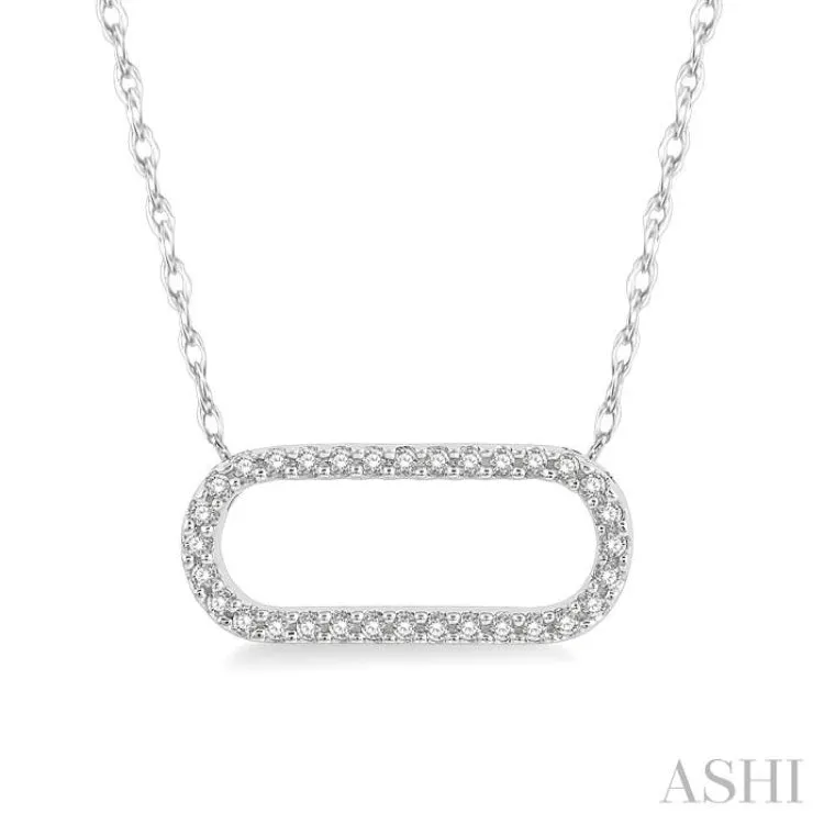 1/10 Ctw Round Cut Diamond Paper Clip Necklace in 14K White Gold