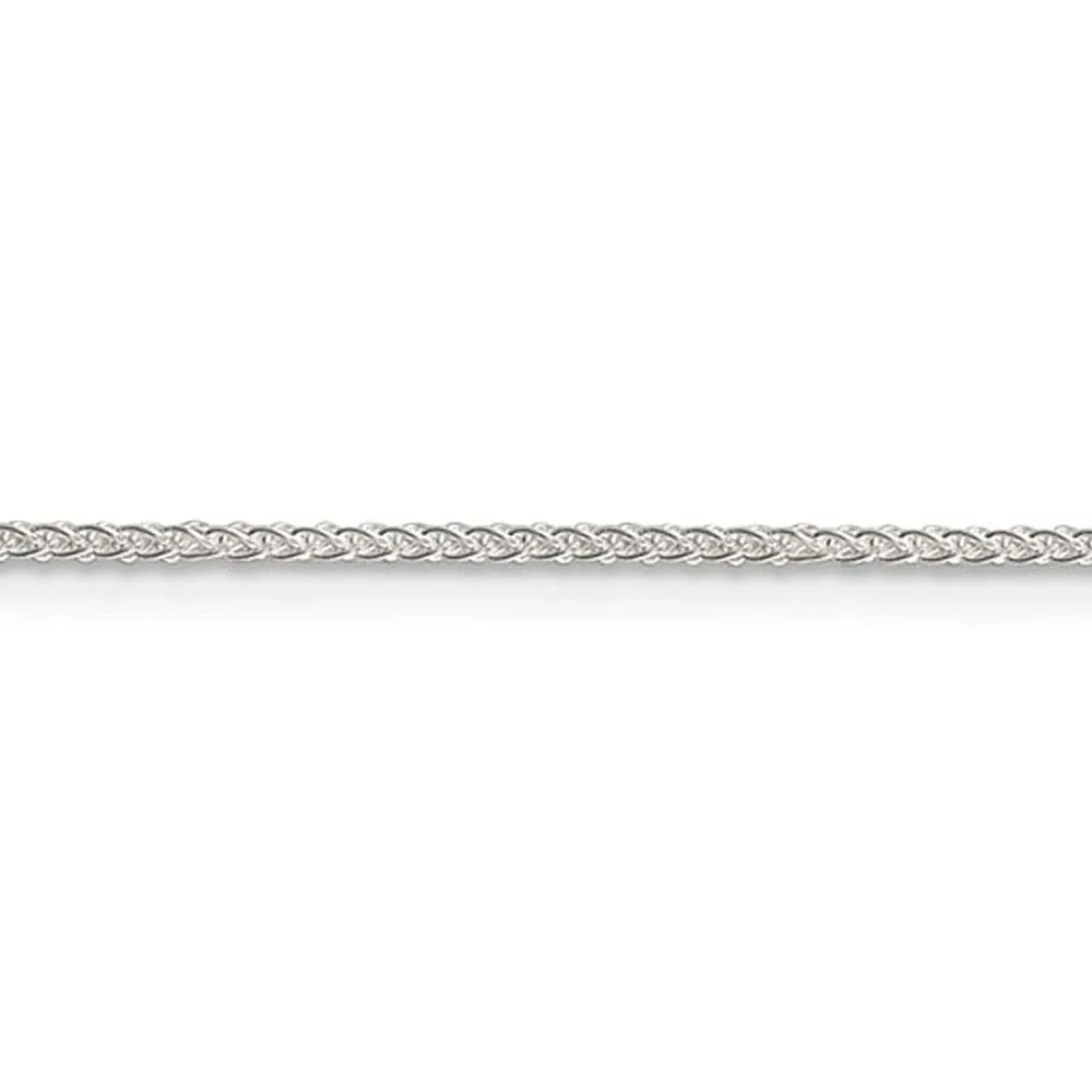 1.25mm, Sterling Silver Round Solid Spiga Chain Anklet