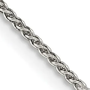 1.25mm, Sterling Silver Round Solid Spiga Chain Anklet