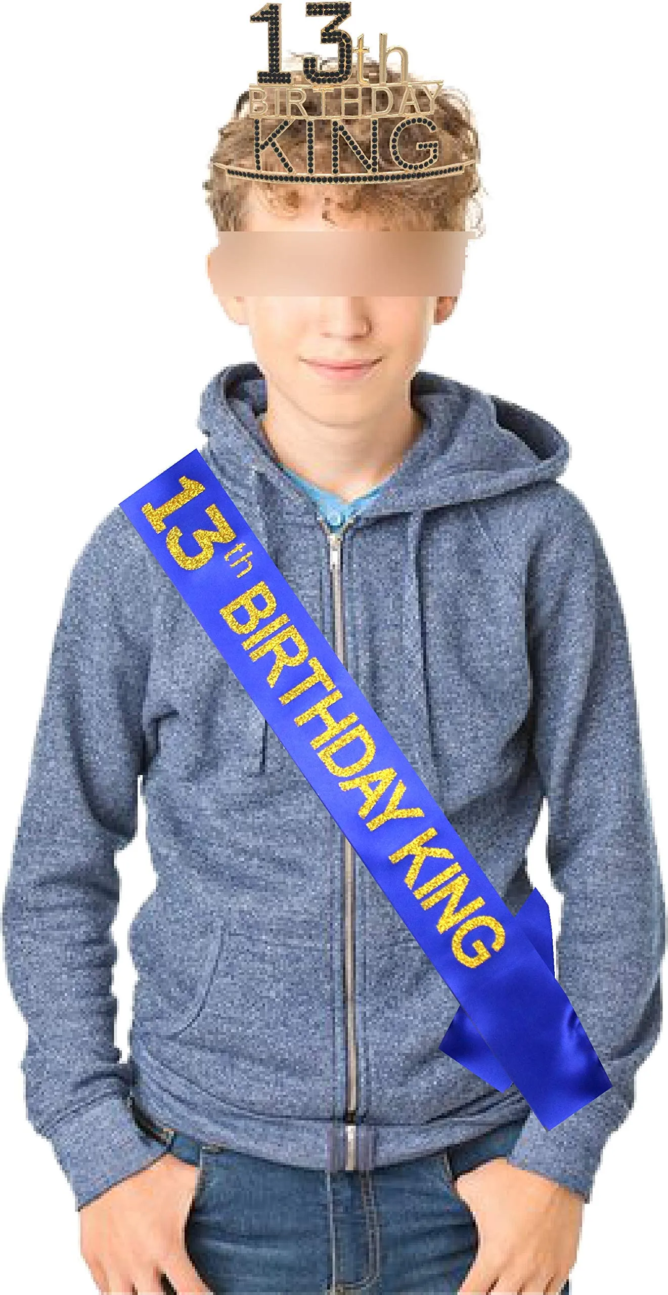 13th Birthday King Crown,13th Birthday Gifts for Boy,13th Birthday King Sash,13th Birthday