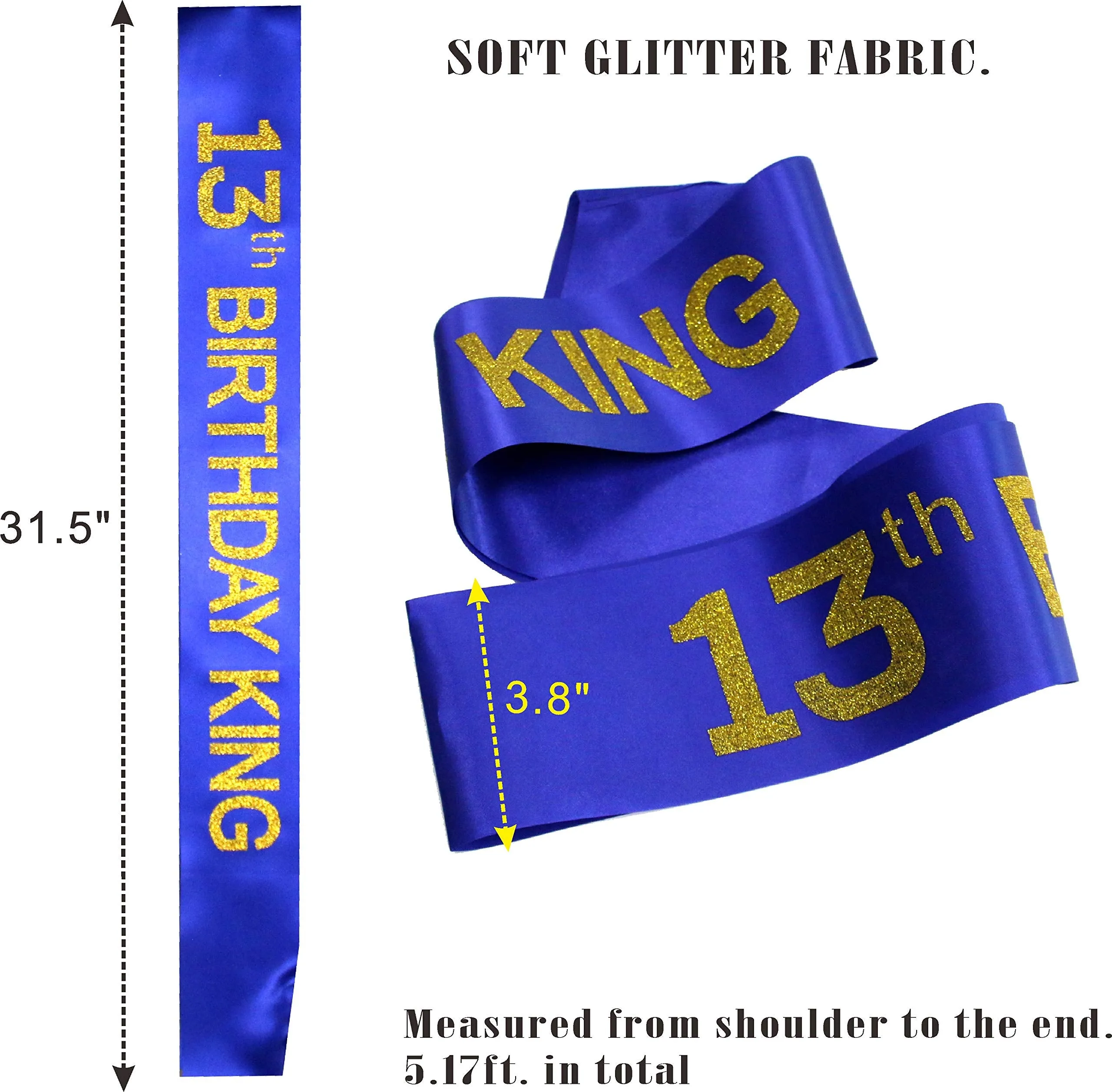 13th Birthday King Crown,13th Birthday Gifts for Boy,13th Birthday King Sash,13th Birthday