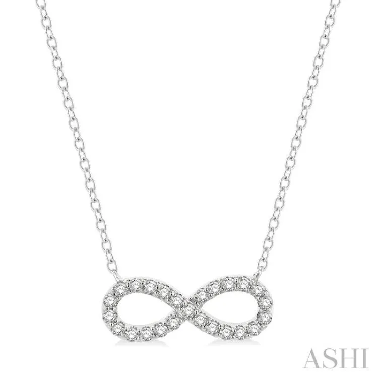 1/4 ctw Round Cut Diamond Infinity Necklace in 14K White Gold