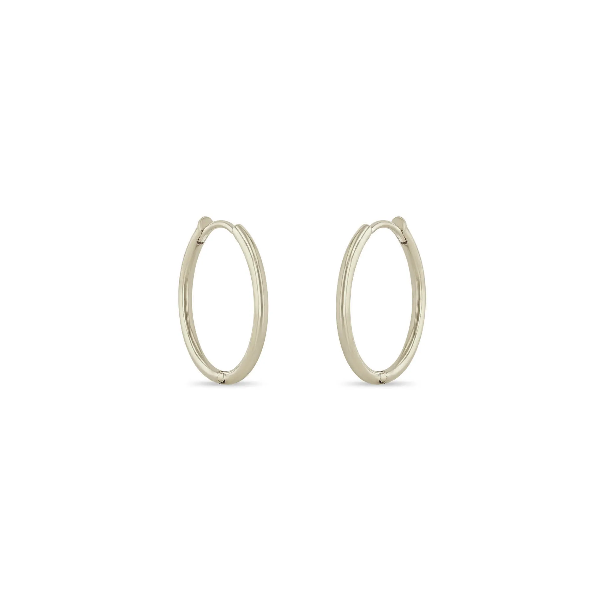 14k Gold Hinge Huggie Hoops