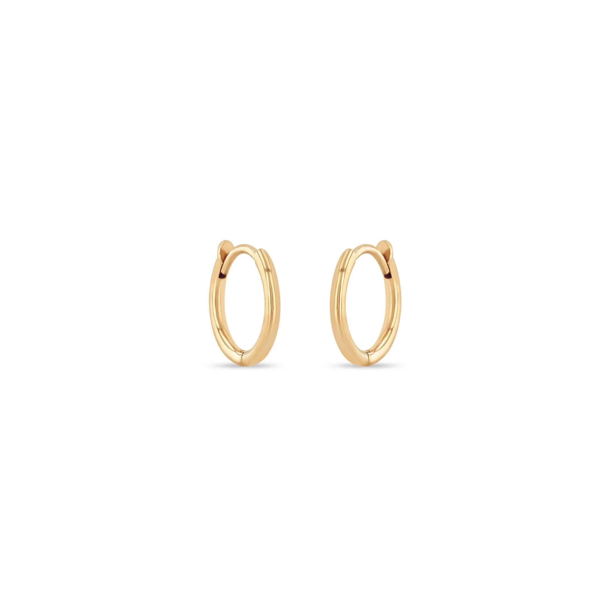 14k Gold Hinge Huggie Hoops