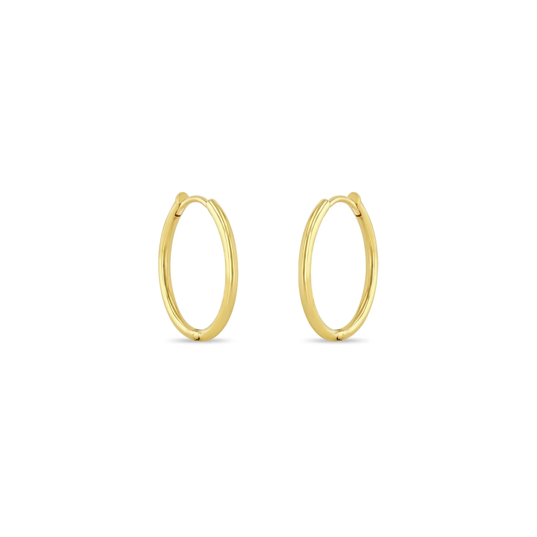 14k Gold Hinge Huggie Hoops