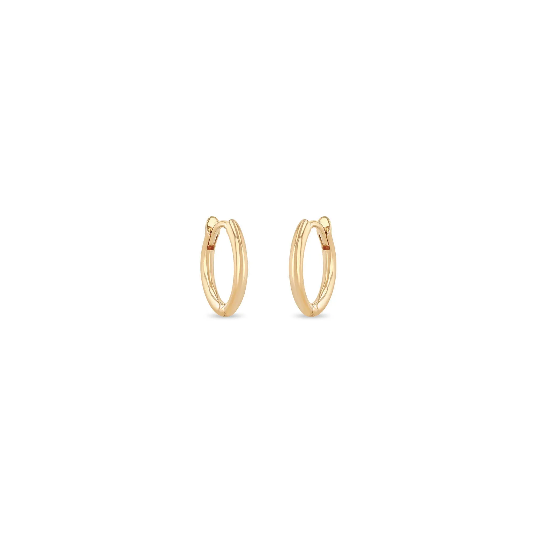 14k Gold Hinge Huggie Hoops