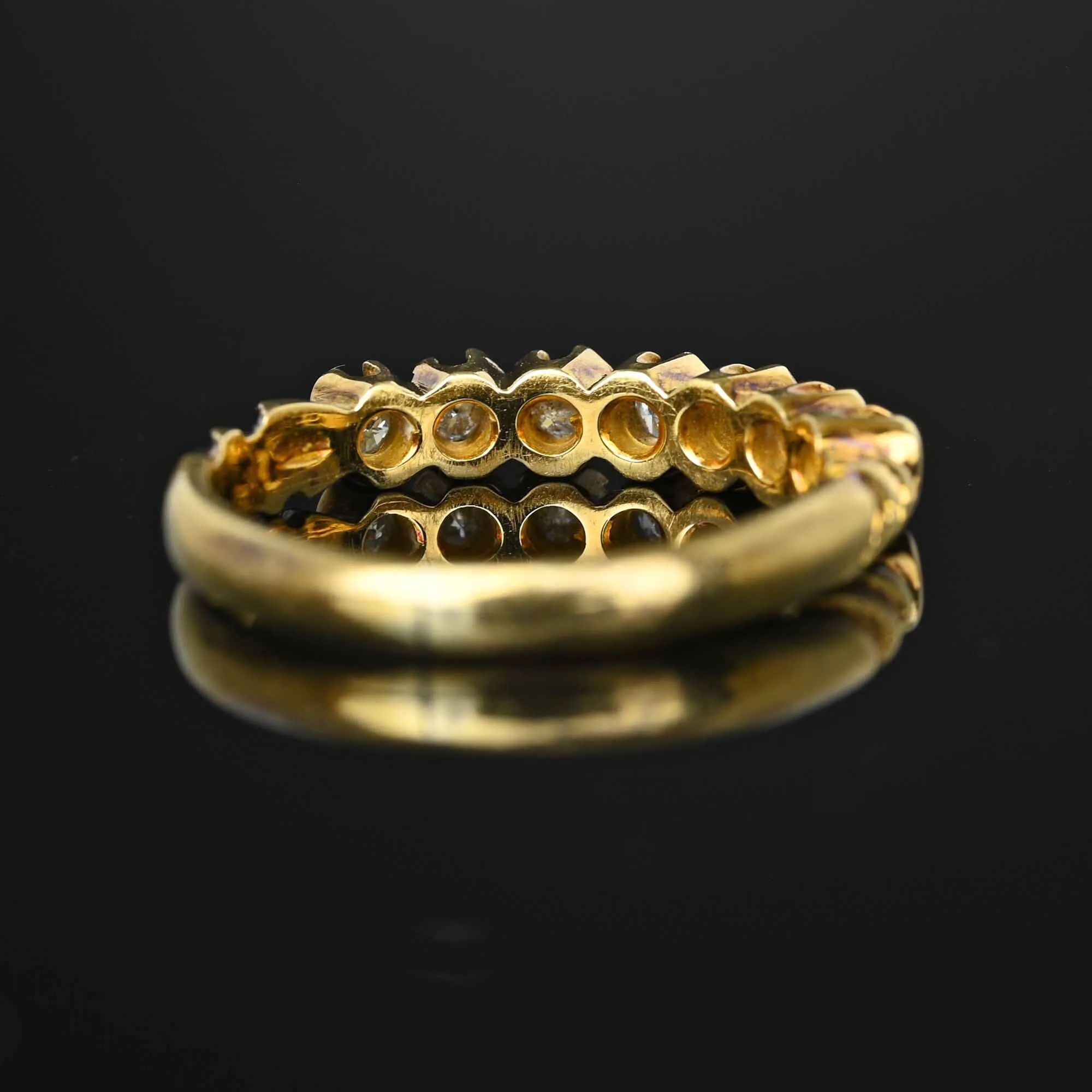 14K Gold Seven Stone Diamond Half Eternity Ring Band