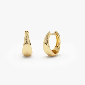 14k Gold Teardrop Hoop Earrings