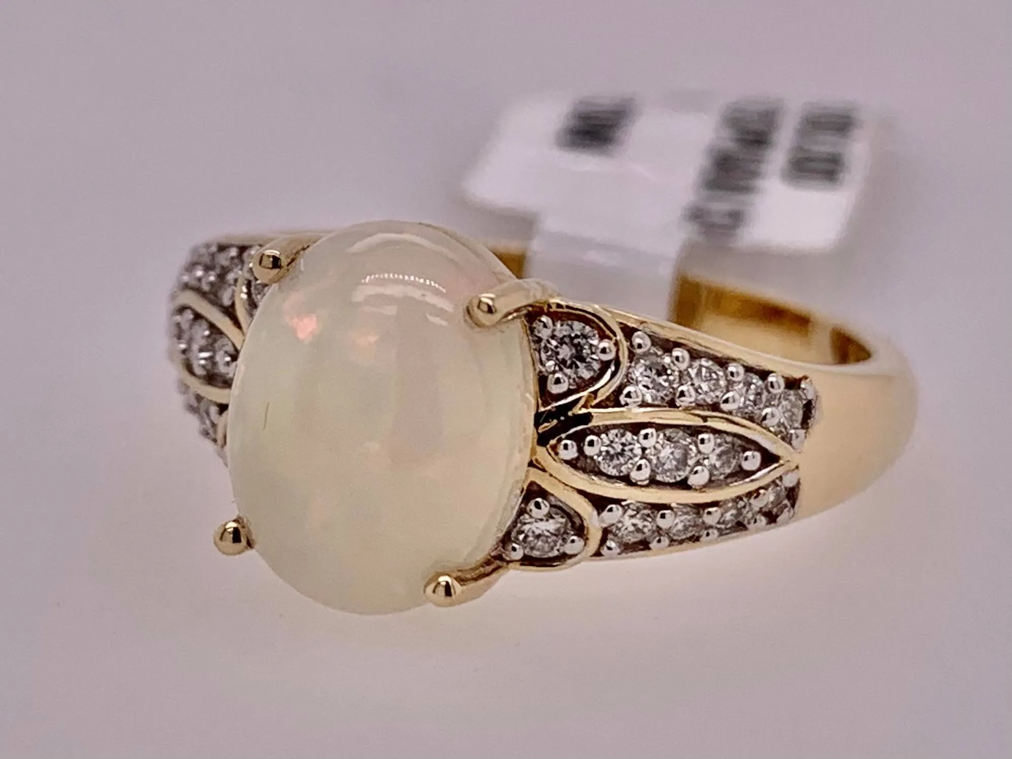 14K Opal & Diamond Ring