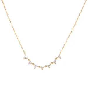 14K Yellow Gold Diamond Station Necklace