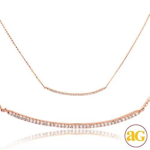 14KR 0.15CTW DIAMOND NECKLACE - HORIZONTAL CURVED