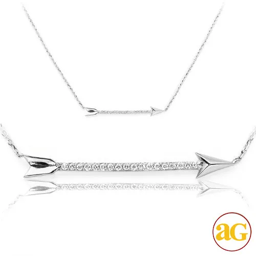 14KW 0.10CTW DIAMOND NECKLACE - ARROW