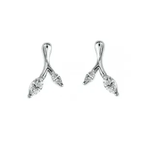 18ct White Gold 0.49ct Diamond Wishbone Earrings