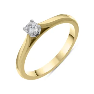 18ct Yellow Gold .15ct Diamond Solitaire Ring