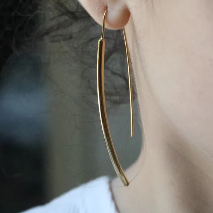 18K Gold-Filled Arc Threader Hoop Earrings