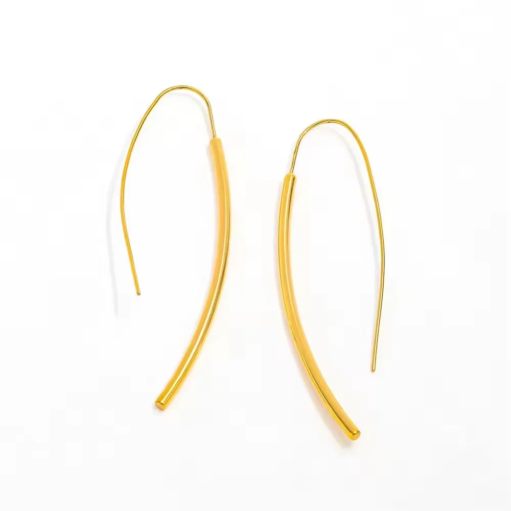 18K Gold-Filled Arc Threader Hoop Earrings