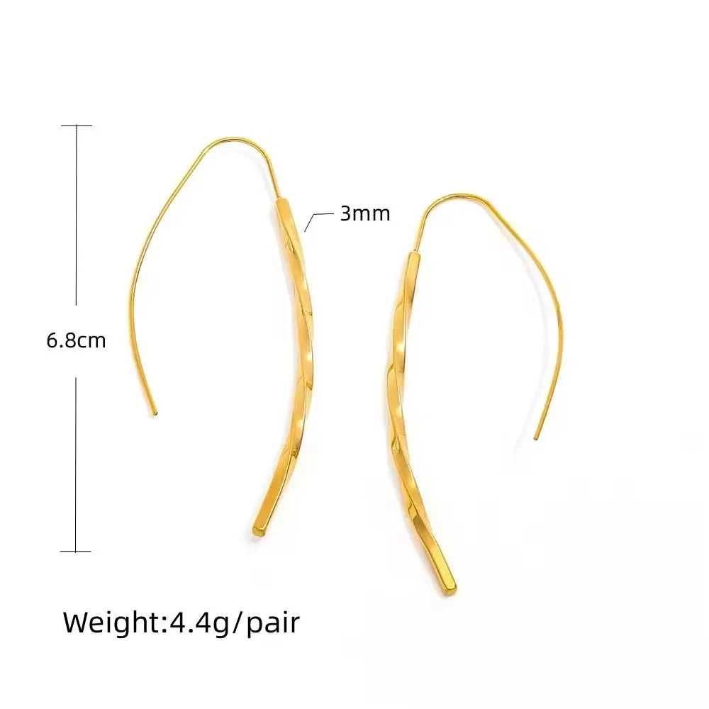 18K Gold-Filled Arc Threader Hoop Earrings