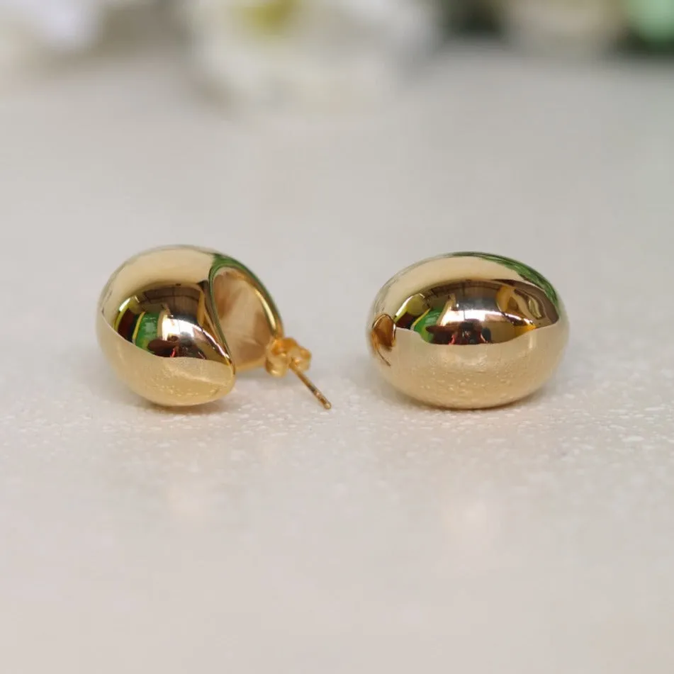 18K Gold-Filled Dome Hoop Earrings