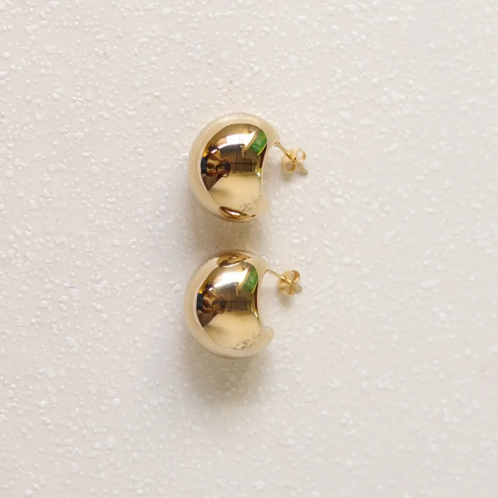 18K Gold-Filled Dome Hoop Earrings