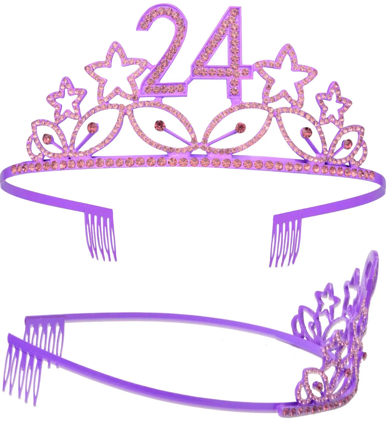 24th Birthday,24th Birthday Decorations for Women,24 Birthday Crown,24 Birthday Tiara