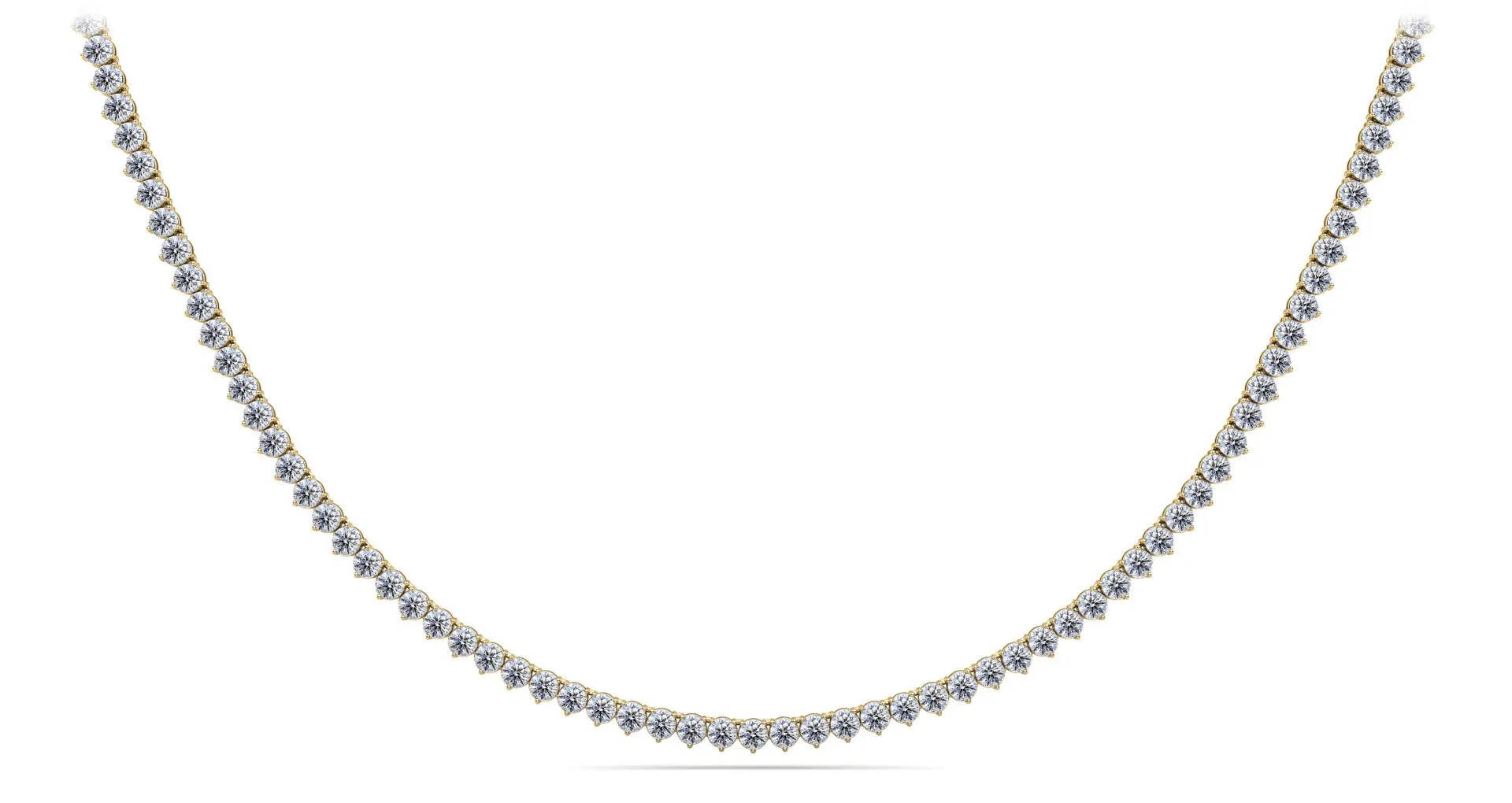 3 Prong Riviera Diamond Necklace with 13.10 ct.(finished) 2.9mm