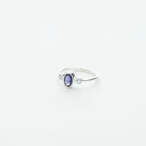 3 Stone Oval Ring in Silver