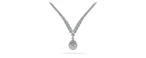 4 Prong Double Strand V Drop Diamond Lab-Grown Diamond Necklace with 13.12 ct.(finished)