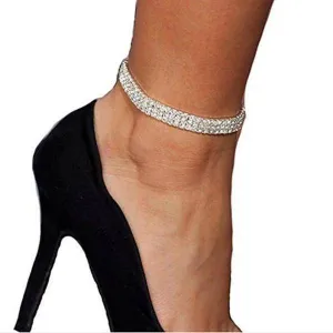 5 Sizes, Stretch Bling Anklets