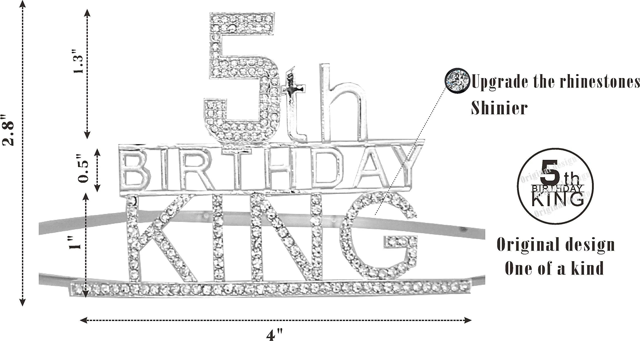 5th Birthday King Crown,5th Birthday Gifts for Boy,5th Birthday King Sash,5th Birthday