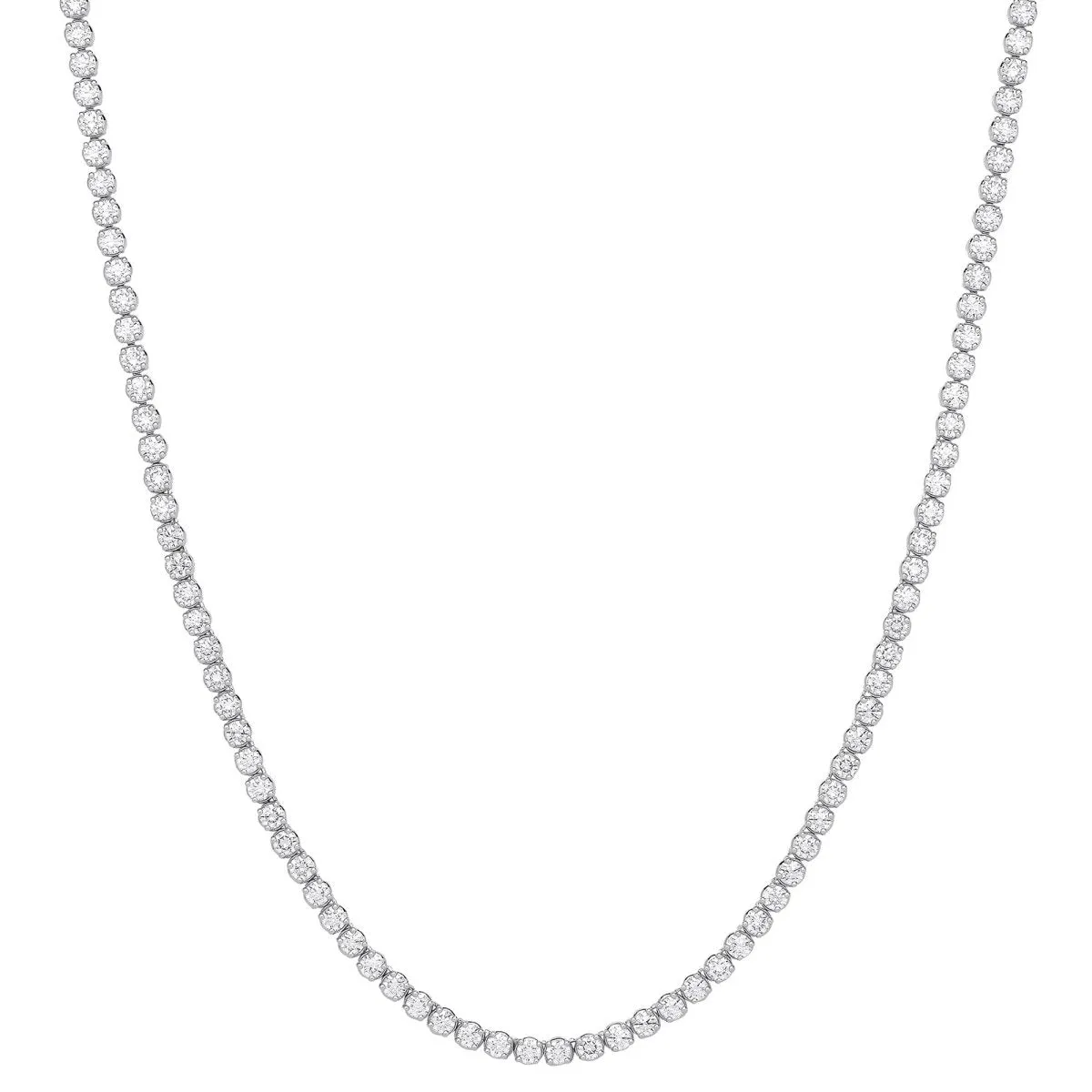 9ct White Gold 20.00ct Lab Grown Diamond Tennis Necklace