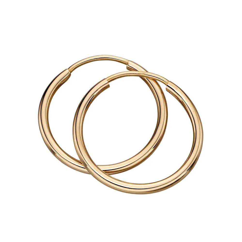 9ct Yellow Gold 15mm Sleeved Hoop Earring GE2216