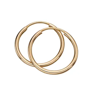 9ct Yellow Gold 15mm Sleeved Hoop Earring GE2216