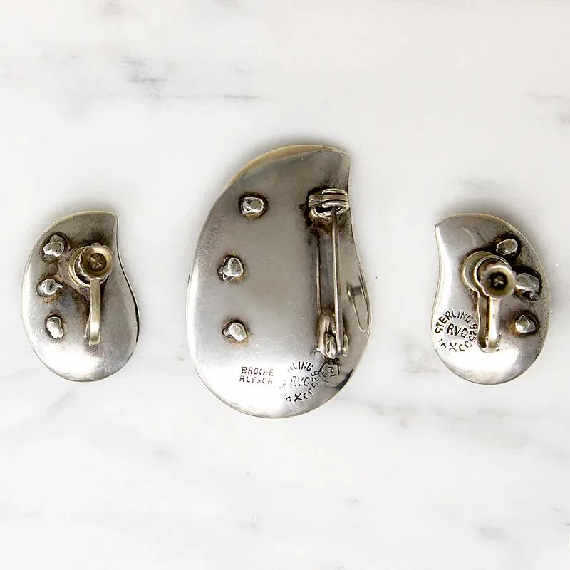 Adorable Pods Sterling Silver Brooch & Earring Set