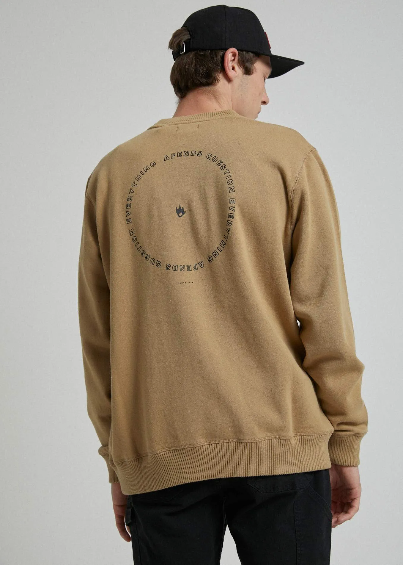 Afends Mens Circle Pit - Crew Neck - Moss