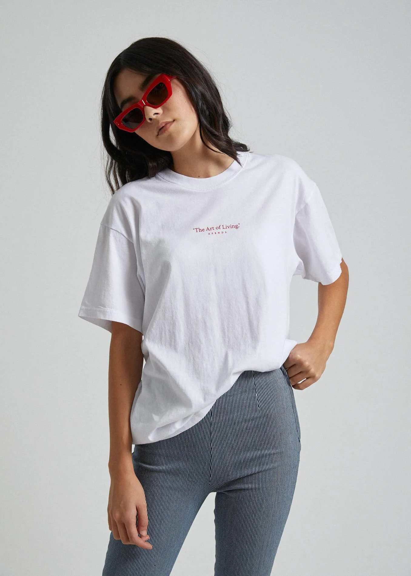 Afends Womens Art Of Living - Oversized Tee - White