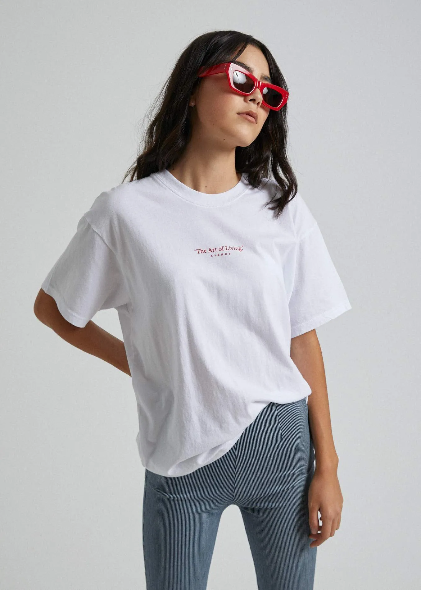 Afends Womens Art Of Living - Oversized Tee - White