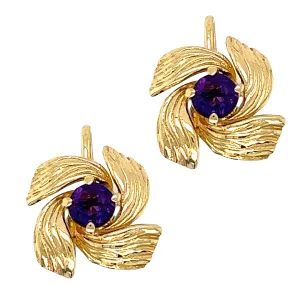 Amethyst Flower Earrings