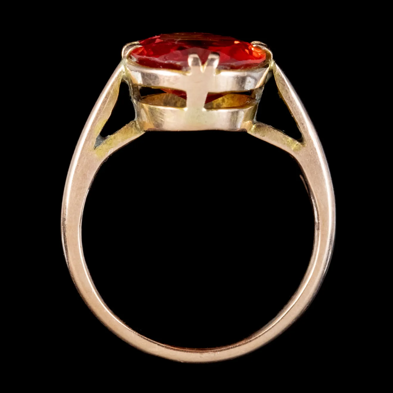 Antique Victorian 4.5ct Mexican Fire Opal Ring 9ct Gold Circa 1900