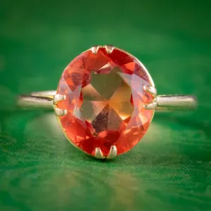 Antique Victorian 4.5ct Mexican Fire Opal Ring 9ct Gold Circa 1900