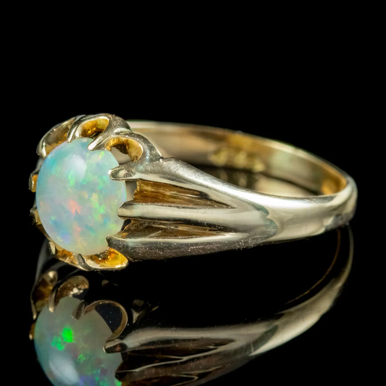 Antique Victorian Opal Solitaire Ring 1.70ct Opal Circa 1900