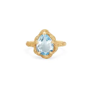 Baby Queen Water Drop Aquamarine Solitaire Ring