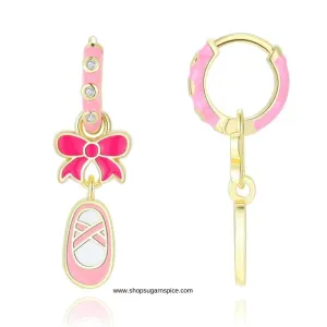 ballet dream huggie earrings