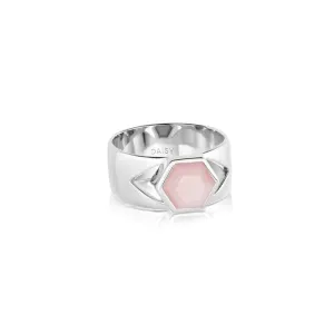 Beloved Bold Pink Opal Band Sterling Silver Ring JR08_SLV